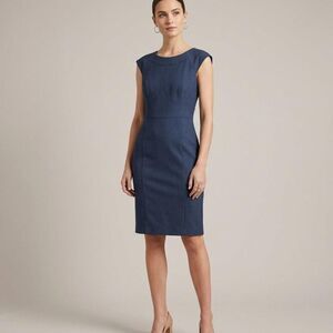 The Limited Classic Navy Blue Cap Sleeve Sheath Dress Size 6 Office Career
